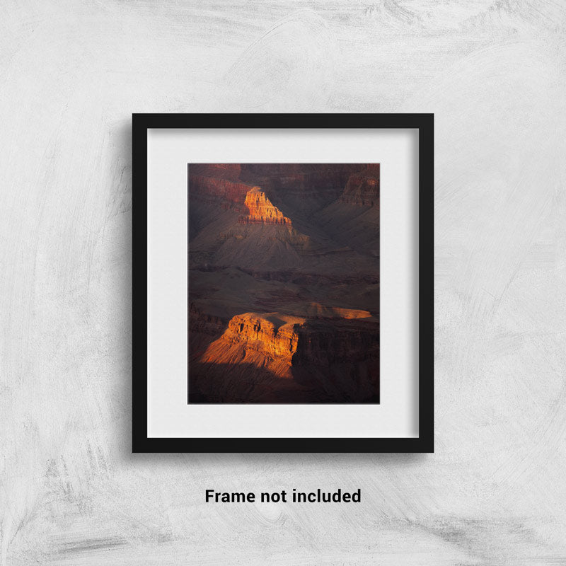 Light reflecting off the Grand Canyon Walls at Sunset framed