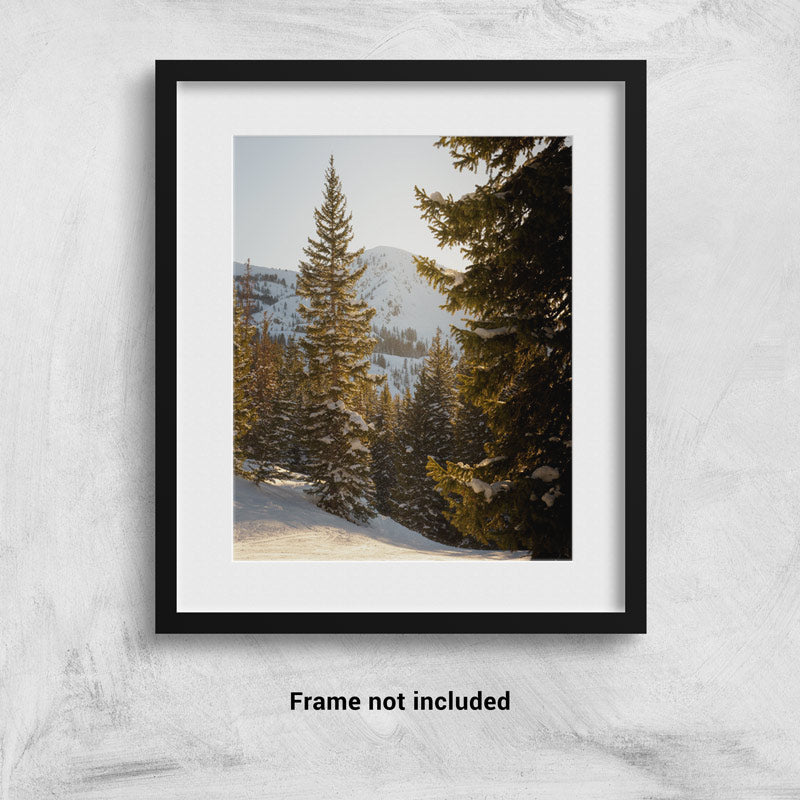 Mt. Millicent in the Snow framed on the wall