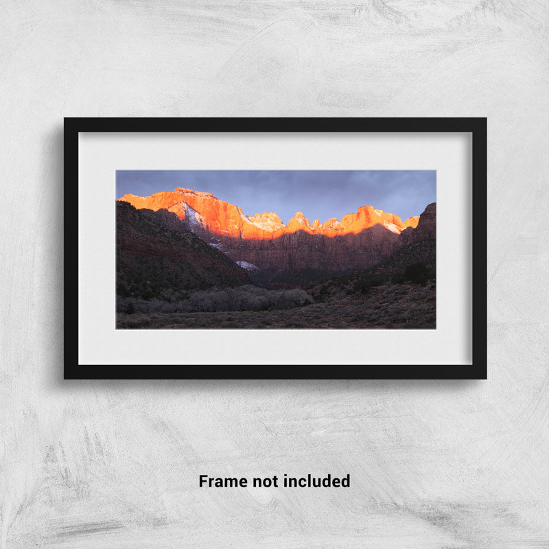 Towers of the Virgin Zion framed on the wall