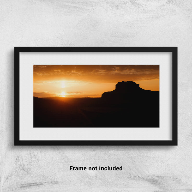 Sunrise over a desert butte in Southern Utah - photo print