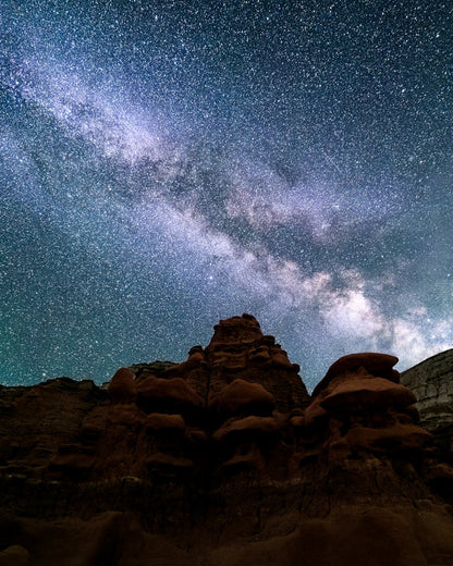 The Night Sky over Goblin Valley in Utah Photo Print
