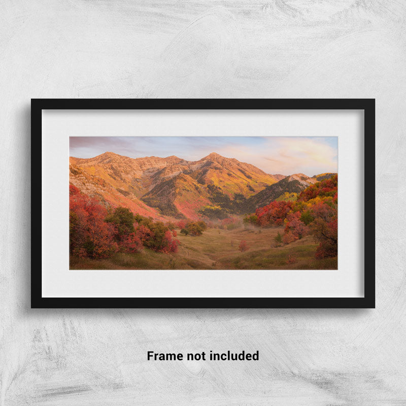 Provo Peak in the Fall - Panorama framed on the wall