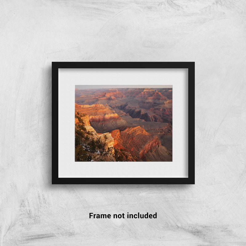 Sunrise over the grand canyon framed on the wall