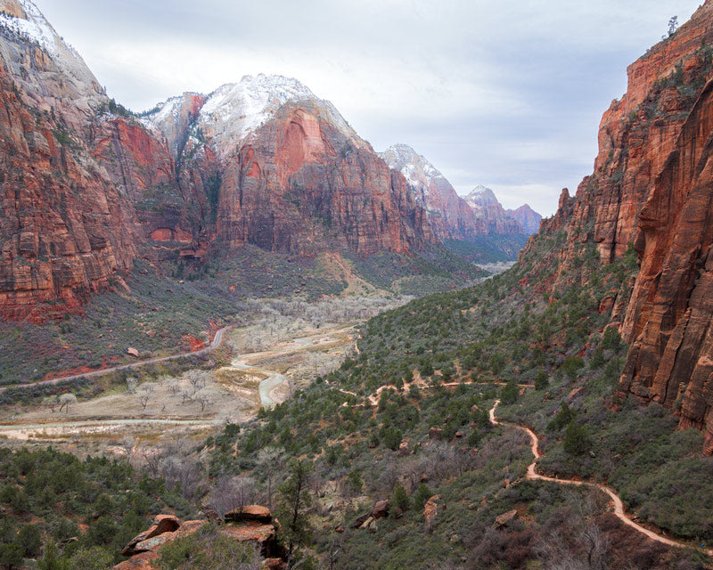 Zion Canyon with snow