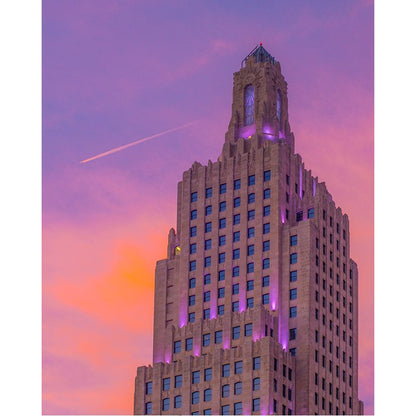 The Kansas City Power and Light building at Sunset