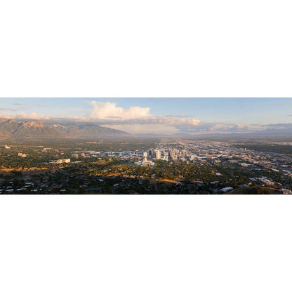 A wide panorama of the Salt Lake Valley from Ensign Peak